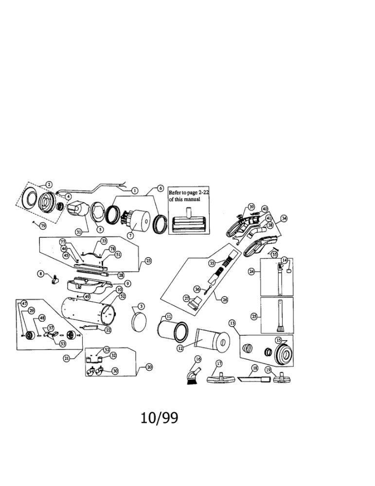 Assembly Schematic Diagram and Parts List for 4350  Dirt Devil Canister Vacuum